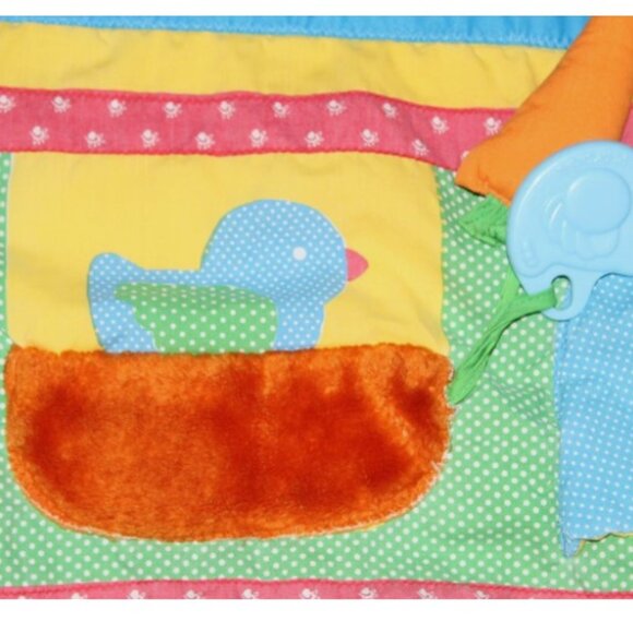 Vintage Playskool Fold N Go Play Mat Quilt Activity Blanket 29X29 - Picture 2 of 5